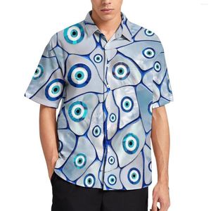 Chemises décontractées pour hommes mauvais œil chemise de vacances homme nacre hawaïenne à manches courtes mode personnalisée Blouses surdimensionnées idée cadeau