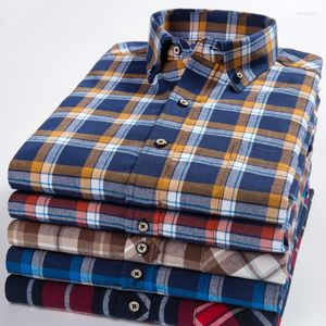 Chemises décontractées pour hommes Extra Large Taille 8XL 7XL 6XL Chemise à manches longues pour hommes Robe pour hommes Pur coton Plaid High Qua Slim Fit