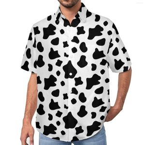 Heren casual shirts boerderij dieren print blouses man grappige koe vlekken Hawaiian korte mouw aangepaste stijlvolle oversized vakantie shirt cadeau