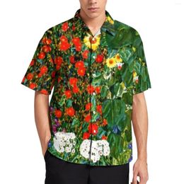 Casual shirts voor heren boerderij tuinhirt Hawaiiaanse zonnebloemen print blouses korte mouwen stijlvol oversized