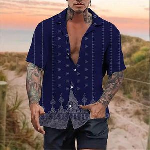 Chemises décontractées pour hommes Mode 2024 Chemise Hawaiian Flower Pattern 3D Impression à manches courtes Bouton Top Tropical Beach XS-5XL