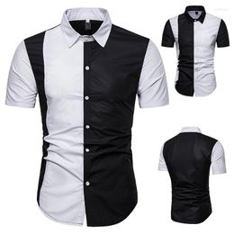 Casual shirts voor heren modeontwerp van heren met korte mouwen shirt grote lichaamskleur bijpassende grensoverschrijdende turn-collar DC19
