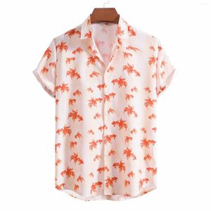 Casual shirts voor heren mode Goldfish Print Hawaiian Shirt Men 2023 Brand Korte mouw knop Down Beach feest feestvakantie Tops Blouses