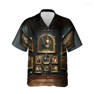 Casual shirts voor heren mode luxe haan grafisch voor mannen kleding dier kip korte mouw raap blouse Hawaiiaanse hiphop blouses