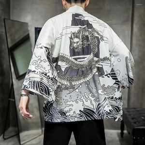 Hommes chemises décontractées mode hommes Kimono Cardigan surdimensionné motif imprimé japonais chemise Yukata haut Anime Costume hommes vêtements 2023