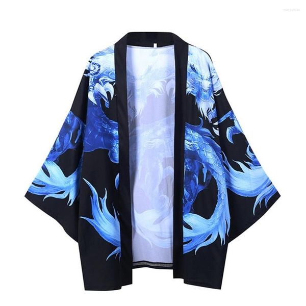 Chemises décontractées pour hommes Mode Hommes Kimono Cardigan Oversize Chemise imprimée Mens Mâle Costume Vêtements Japonais