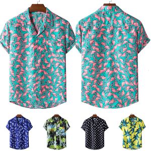 Casual shirts voor heren mode heren Hawaiiaans zomerhemd bedrukt korte mouw grote ons size Hawaii Flower Beach bloemenpatronen voor mannelijk 230412