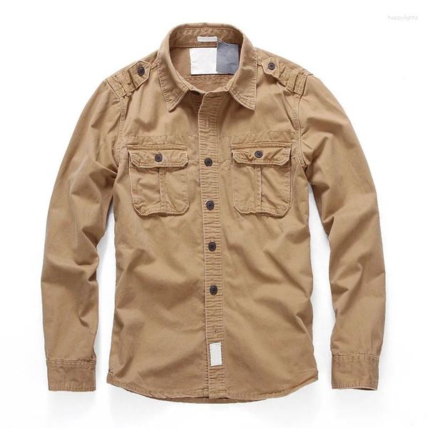 Chemises décontractées pour hommes Mode Style militaire Cargo Hommes Lâche Baggy Armée Coton Camouflage Chemise Vêtements