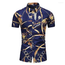 Chemises décontractées pour hommes Mode Personnalité Imprimer Chemise Été Plus Taille Manches courtes Mâle Plage Hawaïenne Discothèque 7XL