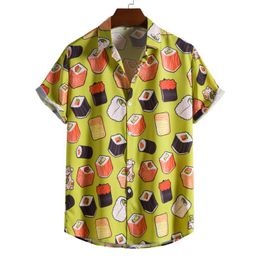 Camisas casuales para hombres Impresión de moda Playa Aloha Hombres Verano Slim Fit Manga corta Camisa floral hawaiana para hombre Ropa de vacaciones XXL