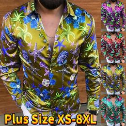 Chemises décontractées pour hommes Chemise de mode Revers boutonné Starfish Imprimer Tops à manches longues Hommes XS-8XL