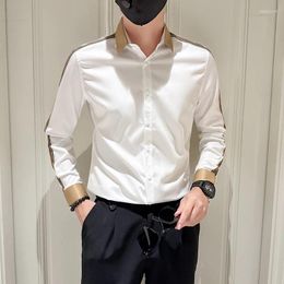 Casual herenoverhemden Mode Slim-fit Business Gentleman Koreaanse versie Werk knap met klassiek effen overhemd in sociale stijl