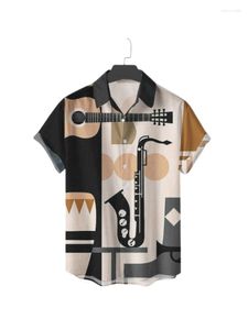 Heren Casual Shirts Mode Zomer Mannen Oversized Hawaiiaans Shirt Korte Mouw Gestreept Sociaal 3D Afdrukken Y2k Katoen Mannelijke Blouse Dazn Zwart