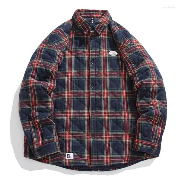 Chemises décontractées pour hommes Plaid Plaid Winter Chaussage à douille remblère Chauffeur de chemise à manches longues Londs à carreaux Veste en molleton à carreaux