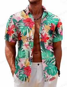 Chemises décontractées pour hommes chemise hawaïenne florale fleur 3d imprimé hommes femmes chemisier de plage Vocation revers Cuba Camisa vêtements homme