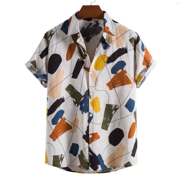 Chemises décontractées pour hommes imprimé floral coton lin chemise hommes Camisas Hombre marque à manches courtes hawaïen plage fête vacances vêtements mâle XXL