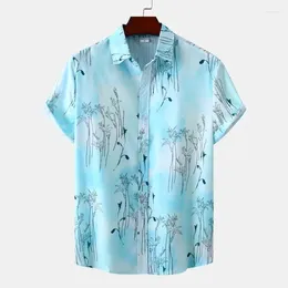 Camisas informales para hombre, camisa hawaiana floral de manga corta, ropa de vacaciones en la calle para fiesta en la playa Tropical de verano, vestido elegante