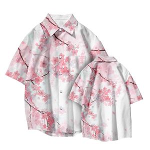 Chemises décontractées pour hommes fleur imprimer 2022 été à manches courtes hommes femmes vêtements hawaïen plage Streetwear mode respirant surdimensionné BlousesM