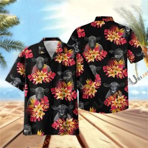Chemises décontractées pour hommes Fleurs graphiques pour hommes vêtements mode animel 3d imprimé blouses mens chemisier top hawaïen chemise man