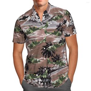 Chemises décontractées pour hommes volant hélicoptère impression 3D été respirant plage hawaïenne chemise à manches courtes hommes Streetwear 5XL grand bouton Harajuku