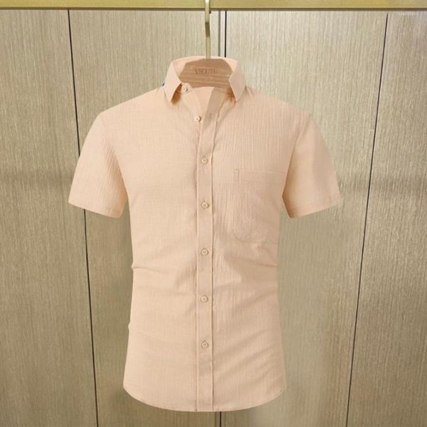 Hommes chemises décontractées chemise formelle à manches courtes Non-fer affaires Slim Fit coréen travail hommes blanc robe costume 2023 été