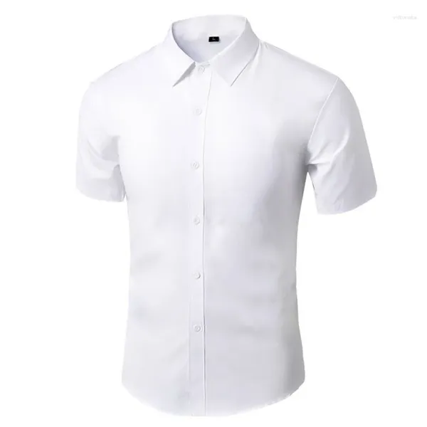 Chemises décontractées pour hommes Chemise formelle à manches courtes sans fer Business Slim Fit Travail coréen Hommes Robe blanche Costume 2023 Été S-5XL