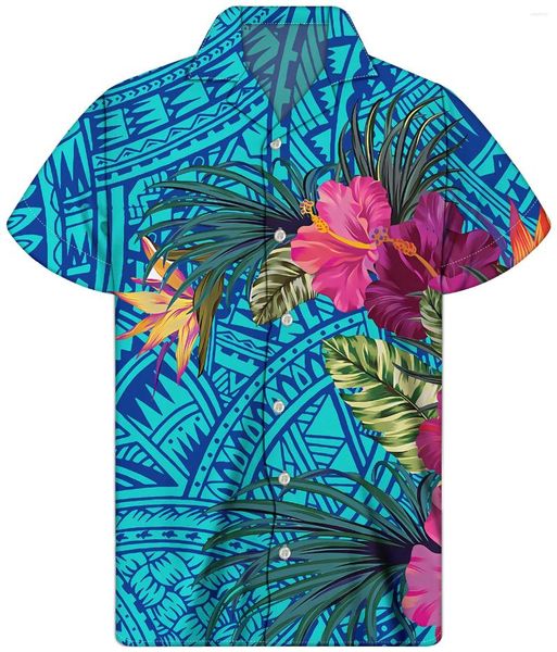 Chemises décontractées pour hommes Frangipani Print Chemise respirante boutonnée en usine Fond noir personnalisé Quantité minimum de 1 minute