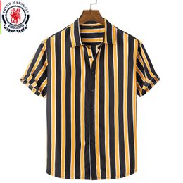Casual overhemden voor heren FREDD MARSHALL Zomermode Klassiek verticaal gestreept overhemd Heren Casual zakelijke overhemden met korte mouwen Tops 5203 230411