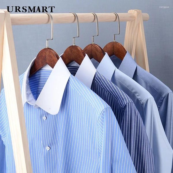 Camisas casuales para hombres Camiseta francesa Empire Collar Spring y Autumn Slim-Fit British Business Striped