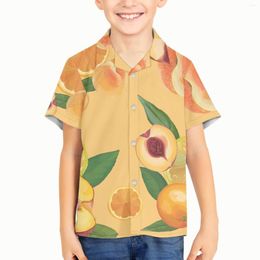 Chemises décontractées pour hommes motif de fruits enfants garçons été mode 3d surdimensionné plage à manches courtes imprimé hawaïen hauts vêtements Camiseta vacances