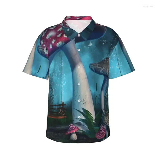 Chemises décontractées pour hommes Shirt Hawaiian Shirt Ginkgo Leaf Chample imprimé à manches courtes boutones de plage