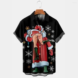 Chemises décontractées pour hommes drôle pour hommes 3D imprimé de Noël sexy dame vêtements festival sweat-shirts quotidiens à manches courtes en vrac hauts surdimensionnés