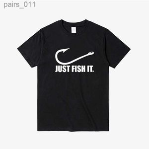 Chemises décontractées pour hommes Love Love Fishing T-shirt Sporty Men Femmes Just Fish It Funny T-shirt Côtes courtes HIP HOP OICK Coton T-shirt Tee surdimensionné 240402