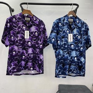 Chemises décontractées pour hommes Motif Ghosthead Chemise WACKO MARIA Haut léger Aloha pour femmes