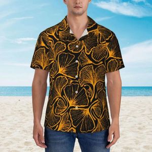 Chemises décontractées pour hommes ginkgo biloba chemise de vacances pour hommes