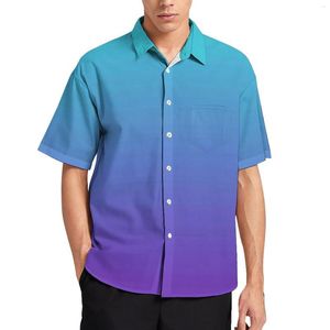 Chemises décontractées pour hommes chemise de plage dégradée fluide minimaliste dynamique hawaïen mâle esthétique Blouses à manches courtes hauts personnalisés