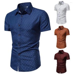 Chemises décontractées pour hommes Great Summer Top Business Turn-Down Collar Leisure Men Shirt Slim Fit for Daily Wear