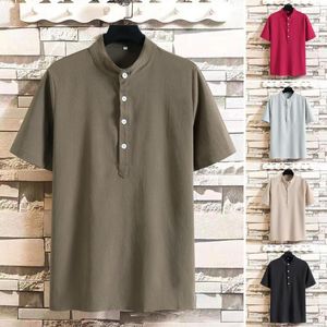 Casual shirts voor heren half met één borste chique slijtage-resistente skin-touch heren shirt gemakkelijk op te zetten op topmannelijke kleding