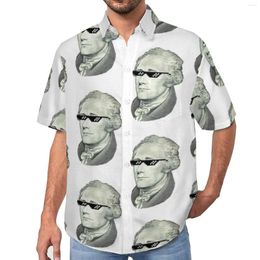 Chemises décontractées pour hommes Chemise musicale Hamilton Thug Lunettes Plage Loose Hawaii Mode Blouses Manches courtes Graphic Oversize Tops