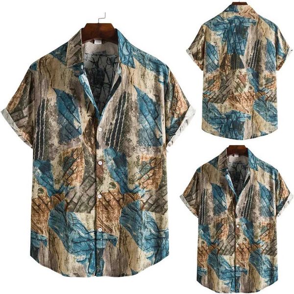 Chemises décontractées pour hommes Joyeux jour de Pâques hommes Femmes Hawaiian Shirt 3d Oeuf imprimé collier cubain bouton-bas à manches courtes Tops Street 24416