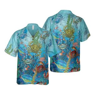 Chemises décontractées pour hommes harajuku fashion crabe 3d imprimé femmes Blouses Hawaiian Sea Animal Beach Shirt Funny Boy Short Slve Vacation Shirts For Men Tops Y240506