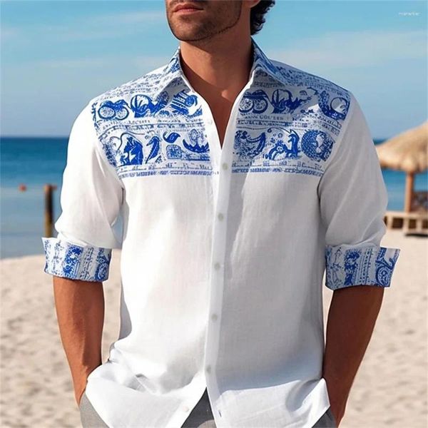 Camisas casuales para hombres de la camisa de playa hawaiiana patrón de flor cepillada amarilla rojo azul verde luz al aire libre