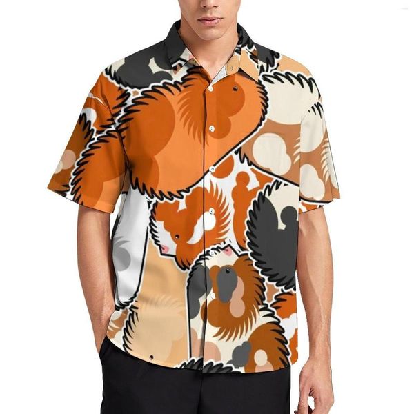 Chemises décontractées pour hommes plage hawaïenne été chemise pour hommes imprimé en 3D mignon cochon d'inde hommes femmes rétro surdimensionné Vocation à manches courtes