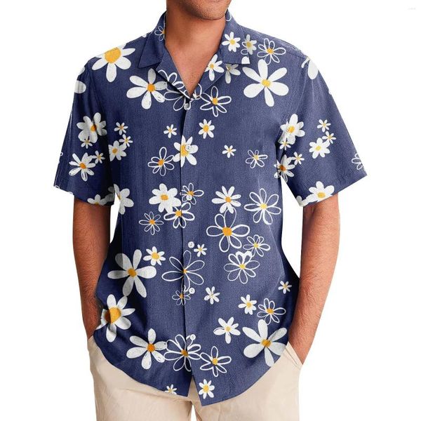 Chemises décontractées pour hommes Hawaiian pour hommes 3D Grass Print Street Designer Chemise surdimensionnée à manches courtes Vêtements de haute qualité Beach Top