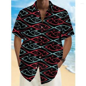 Chemises décontractées pour hommes Hawaiian pour hommes et femmes fleurs graphiques imprimées de vacances à manches courtes choux de fête d'été hawaï camisa mâle