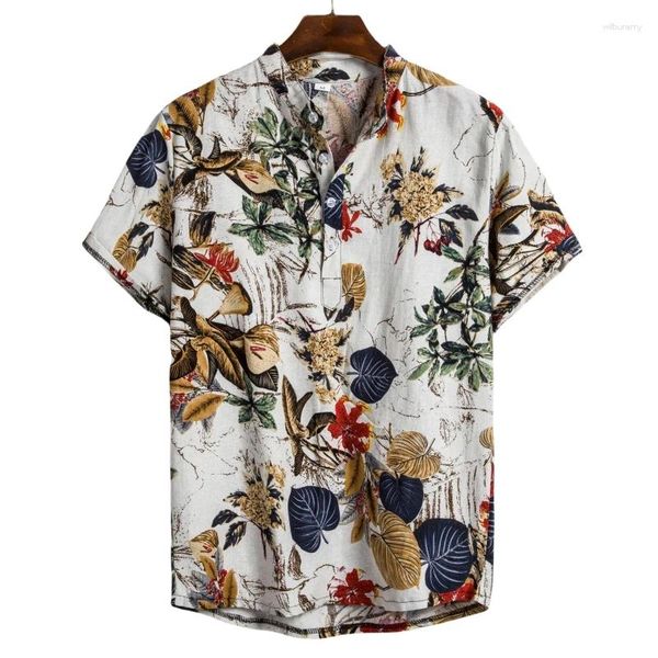 Chemises décontractées pour hommes Hawaïen pour hommes Chemise en coton T-shirt T-shirts Homme Mode Vêtements Blouses Social Luxe Oversize