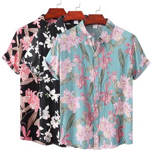Casual shirts voor heren Hawaiiaanse herenhemd zomer strand casual 3d zonnebloem print crop top outdoor mode losse oversized kleding straat tees voor mannen 230720
