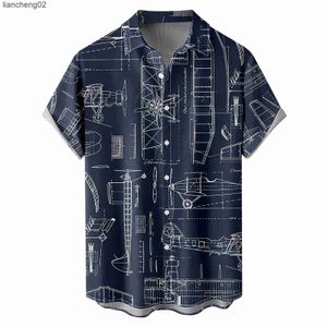 Men's Casual Shirts Chemises hawaïennes pour hommes chemises à boutons décontractées pour hommes Streetwear technologie spatiale Cool mode chemise de plage à manches courtes hauts Camicias W0328