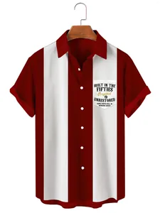 Chemises décontractées pour hommes chemises hawaïennes harajuku Stripe Imprime