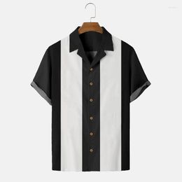 Heren Casual Shirts Hawaiian Shirt Heren Zomer 3D Streep Gedrukt Korte Mouwen Vakantie Strand Top T-shirt Grote Shir